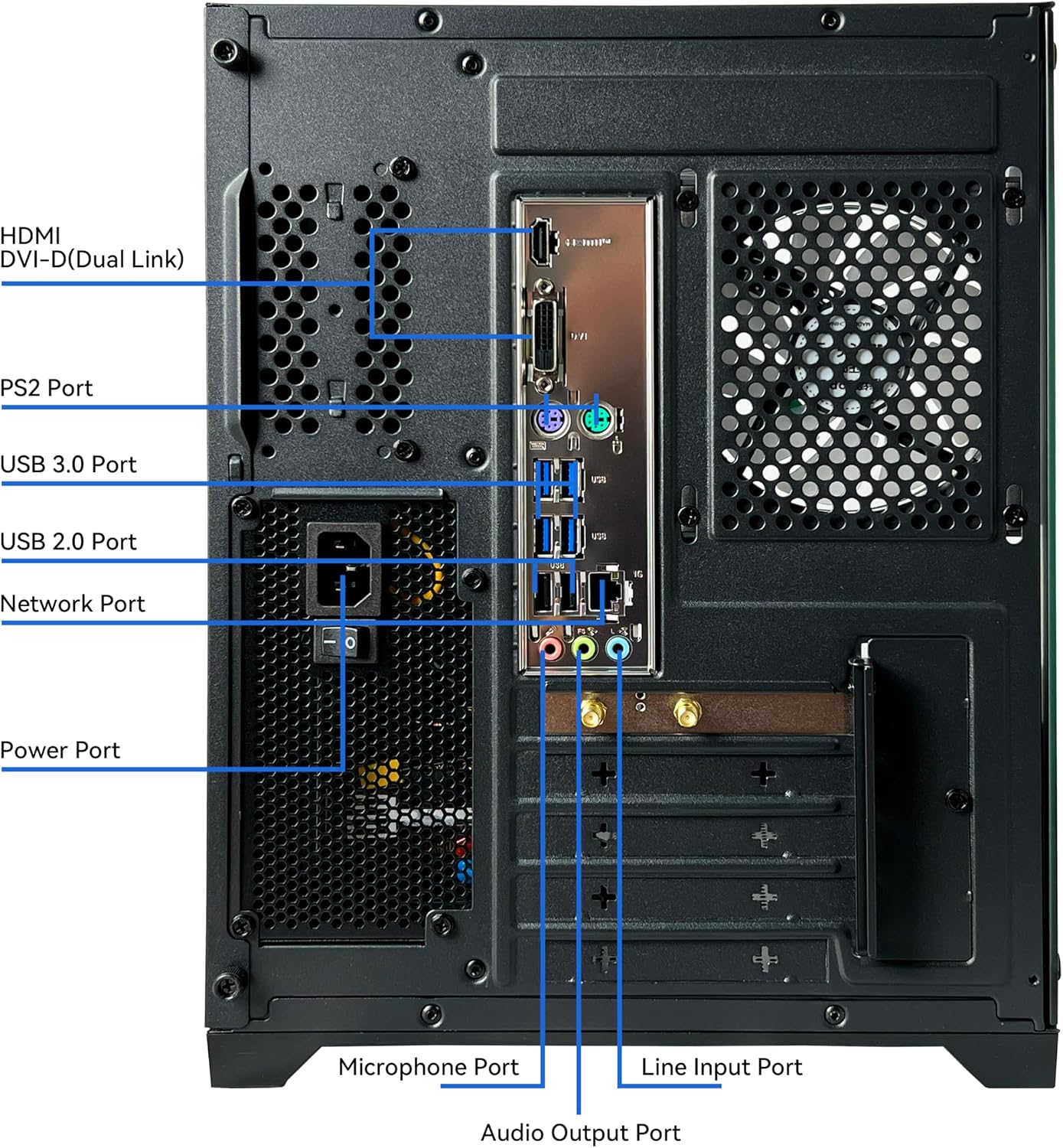YAWYORE Gaming PC Desktop with AMD Ryzen 5 5600GT
