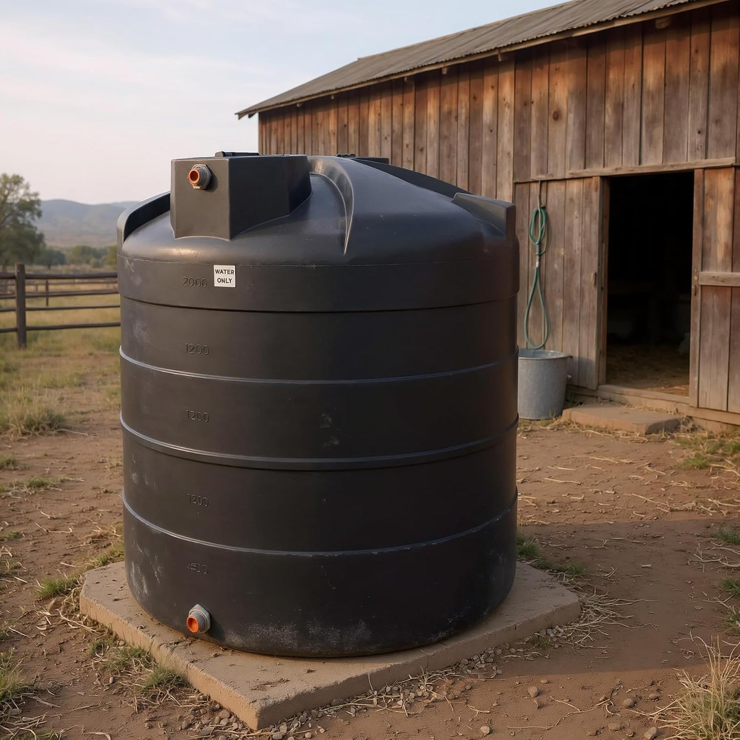 2500 Gallon Vertical Plastic Water Storage Tank