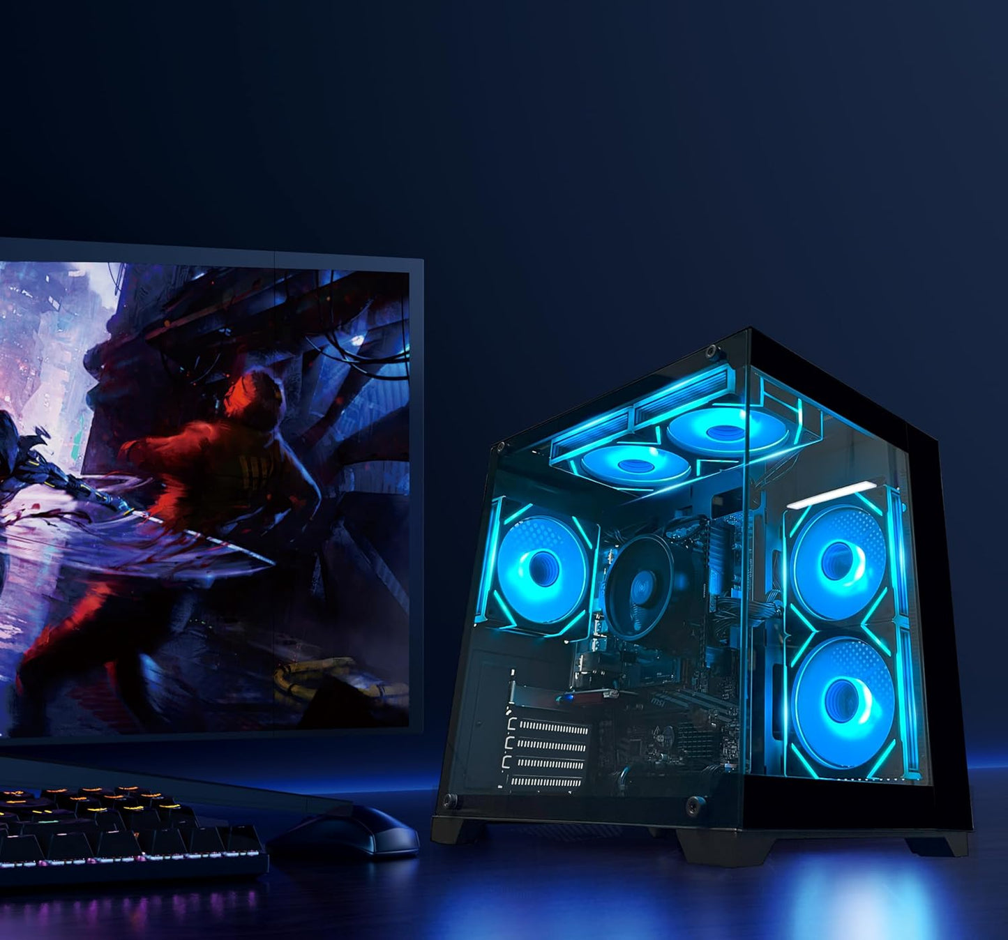 YAWYORE Gaming PC Desktop with AMD Ryzen 5 5600GT