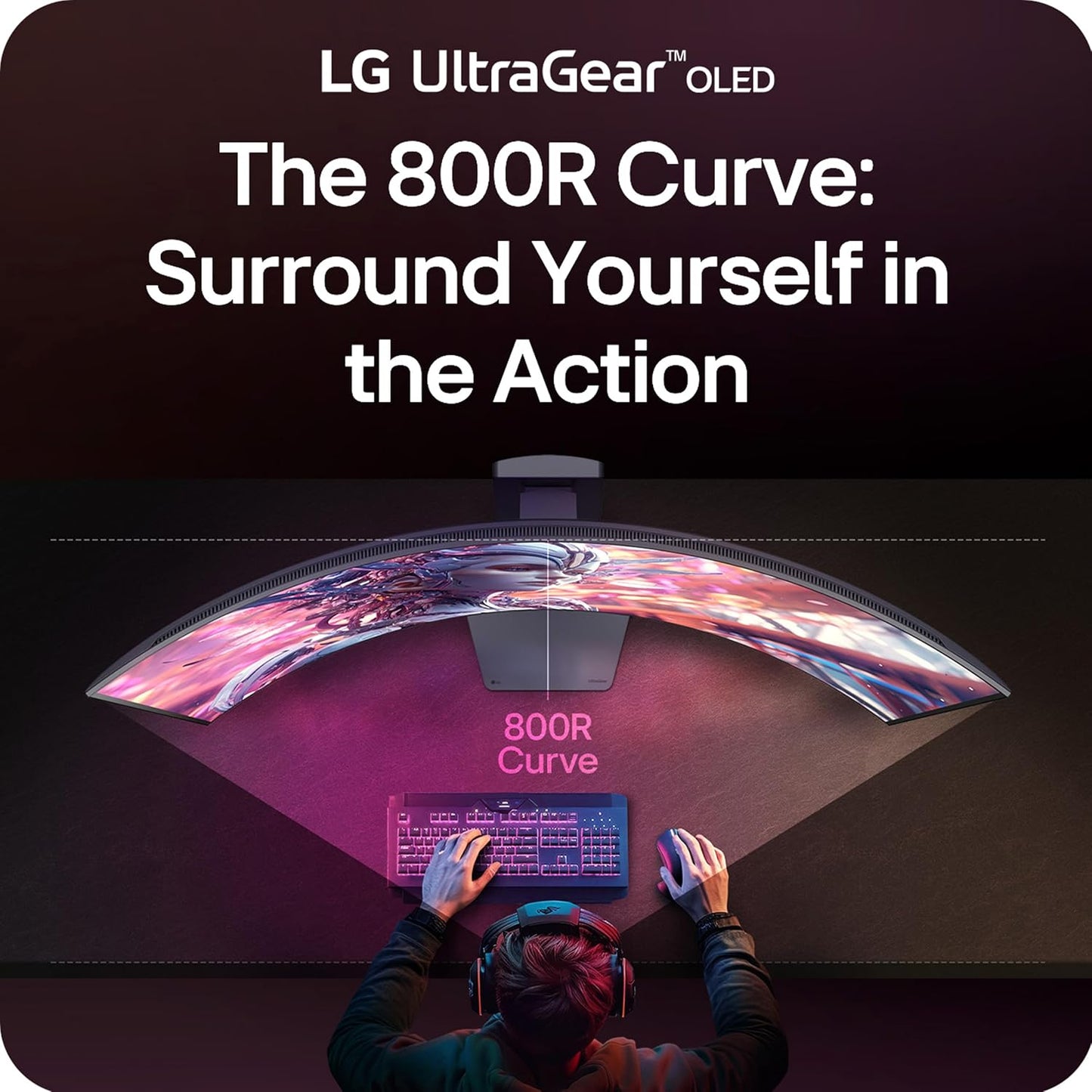 LG UltraGear 45" 5K2K OLED Curved Gaming Monitor, 165Hz