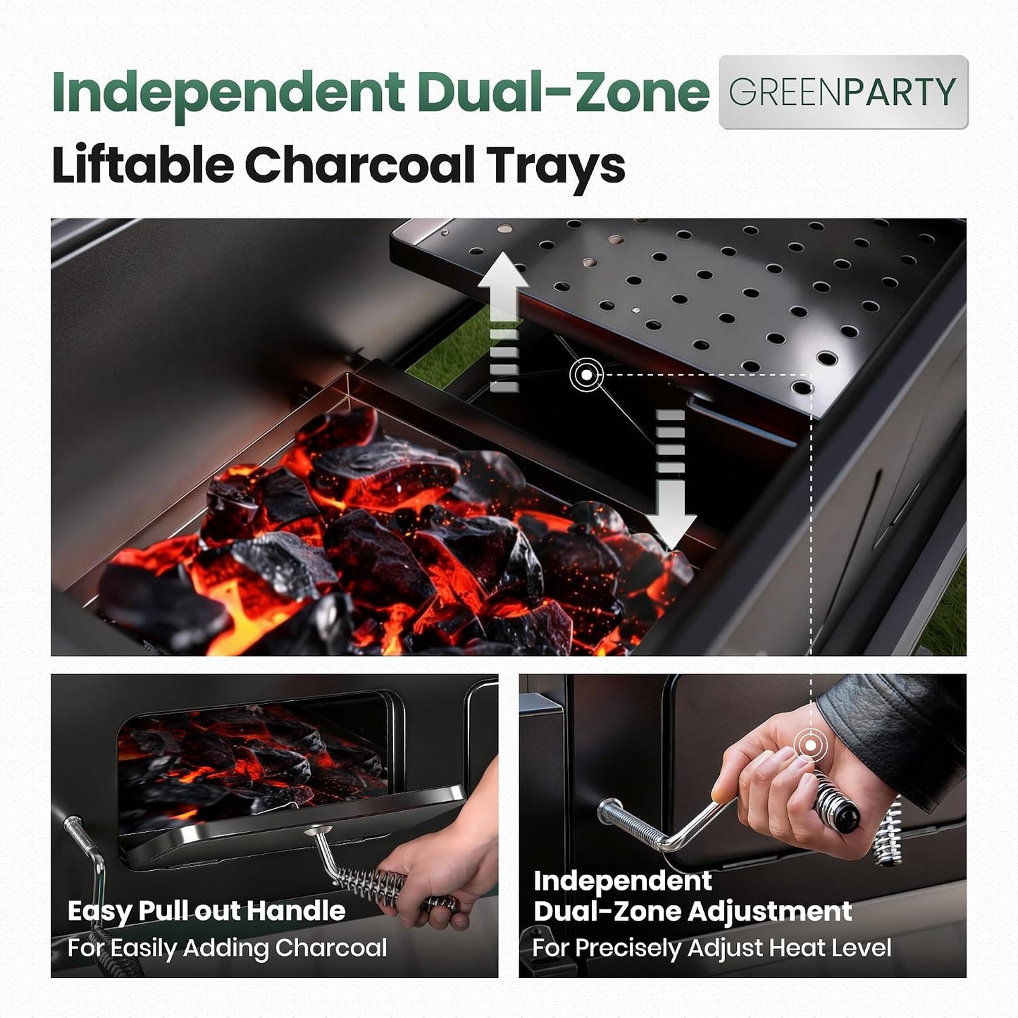 30-Inch Charcoal BBQ Grill and Offset Smoker