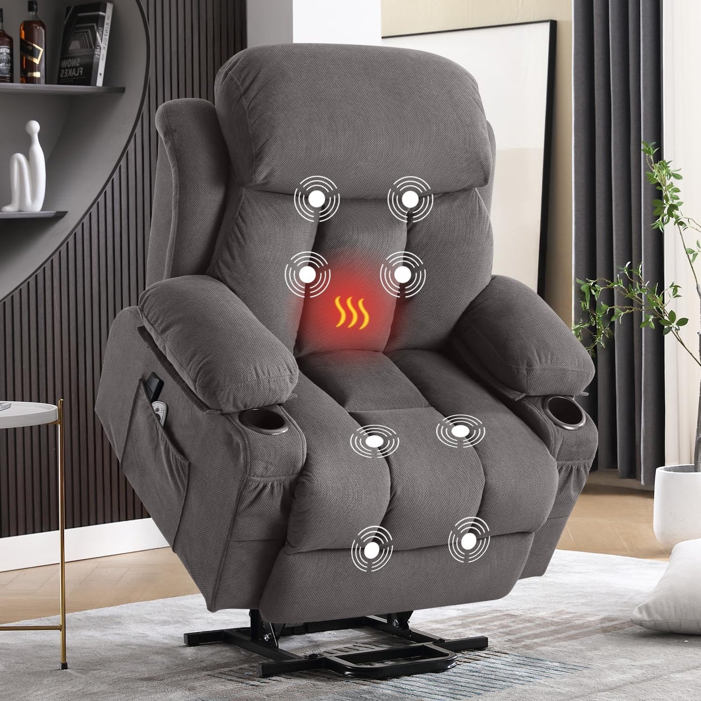 MAHOMICO Power Lift Recliner Chair with Massage & Heat
