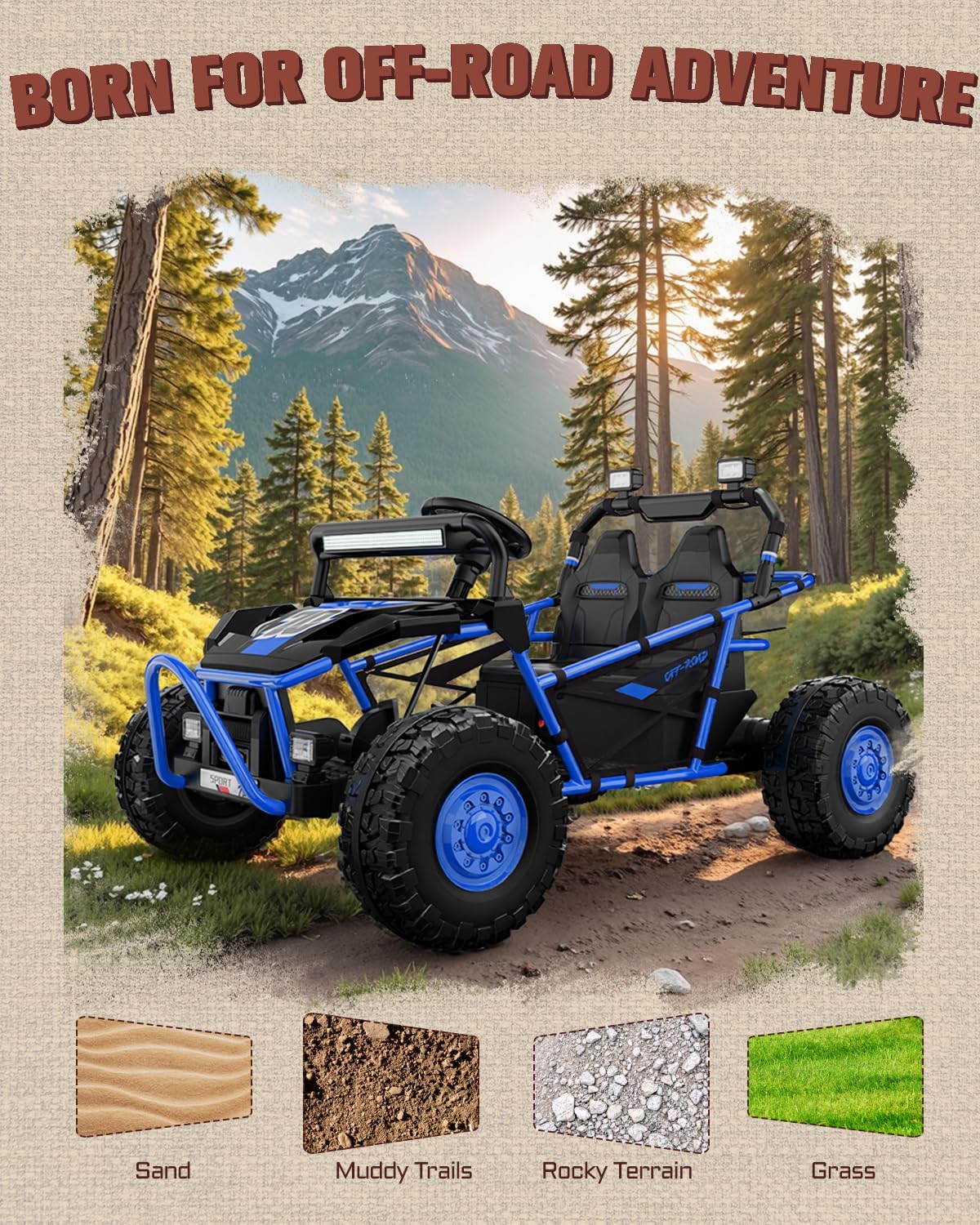 First Ride On 36V 2-Seater Kids Electric UTV Ride-On Car, 400W
