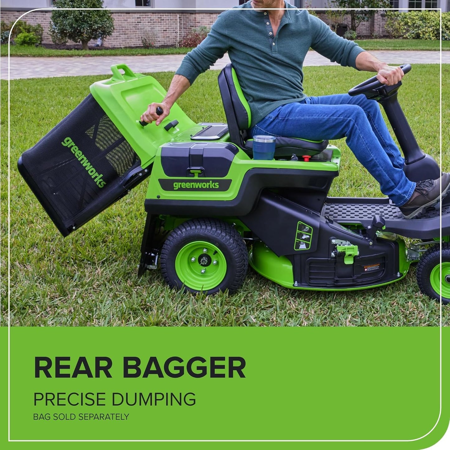 Greenworks 60V 30-Inch Riding Lawn Mower with Batteries & Charger