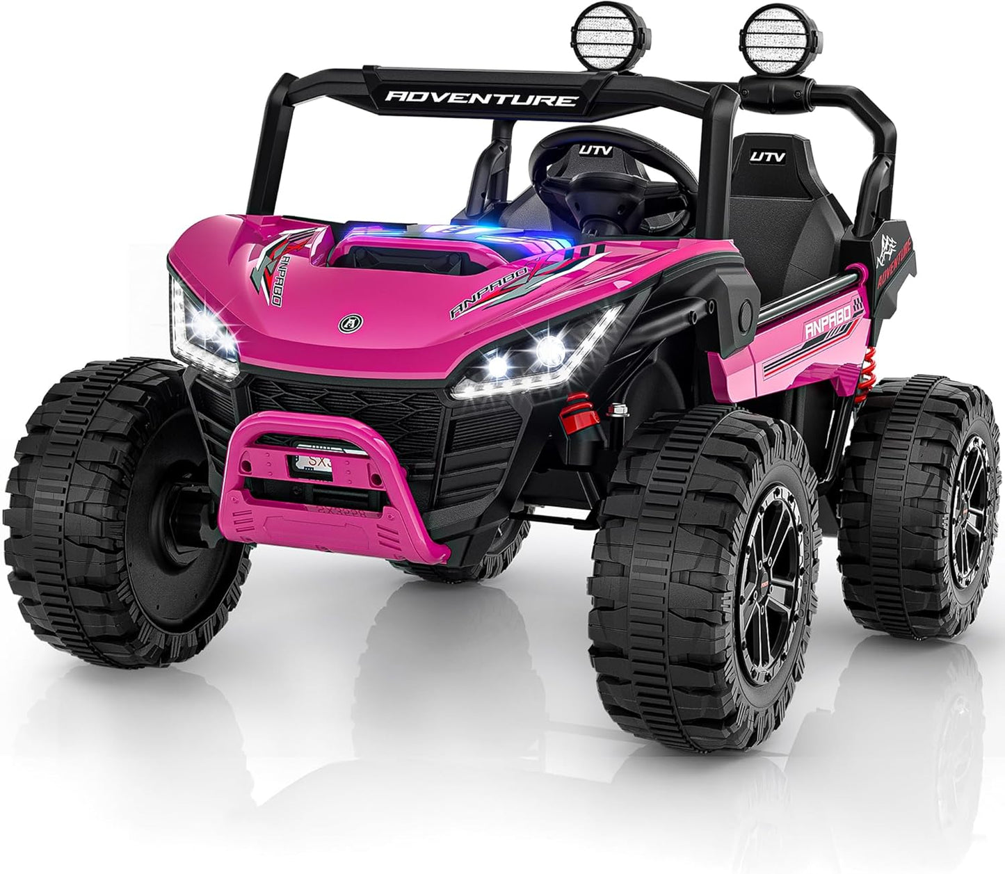 ANPABO 24V 2-Seater Kids Electric Ride-On Car with Remote, Black