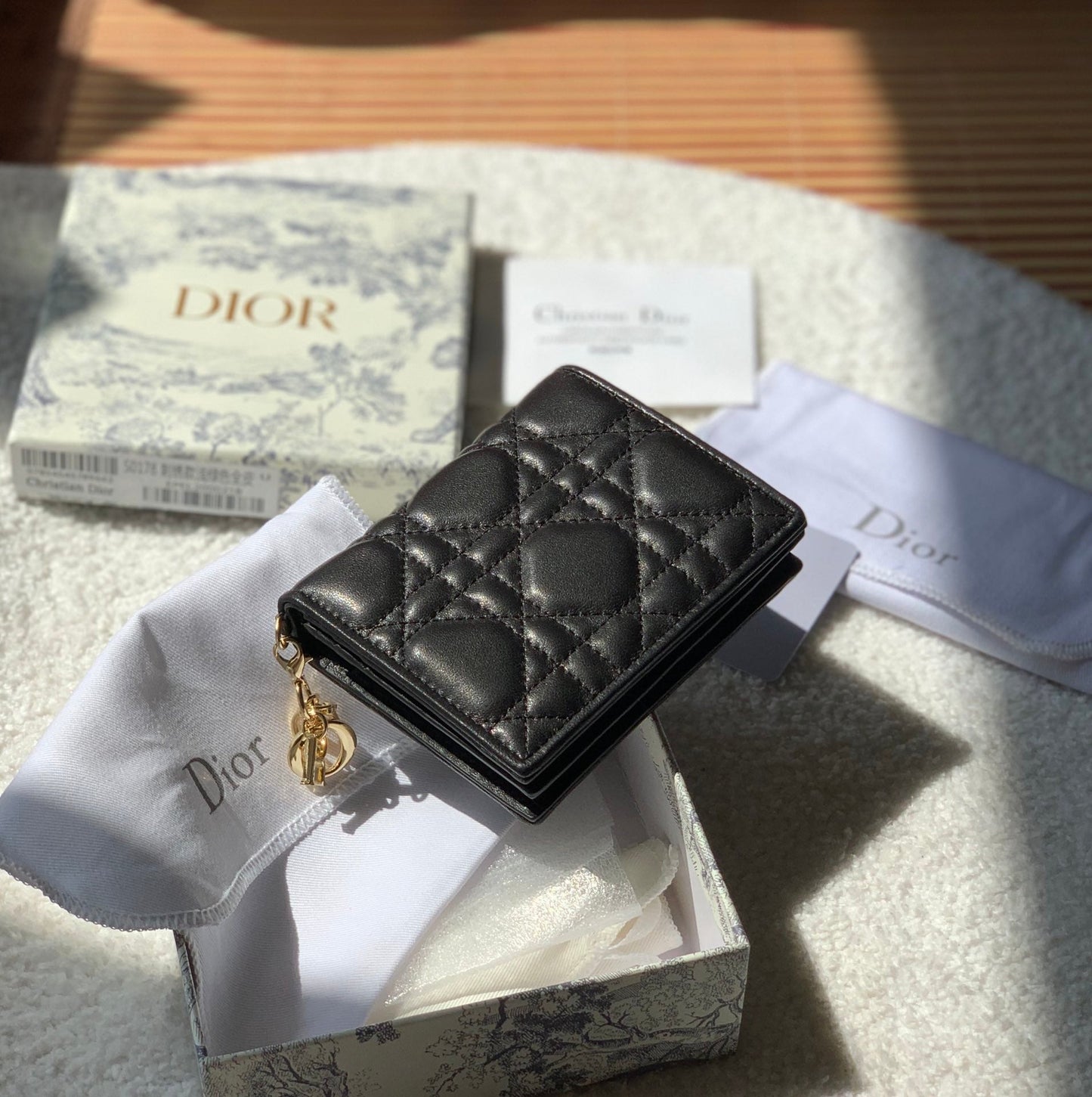 Mini Lady Dior Black Wallet 11cm