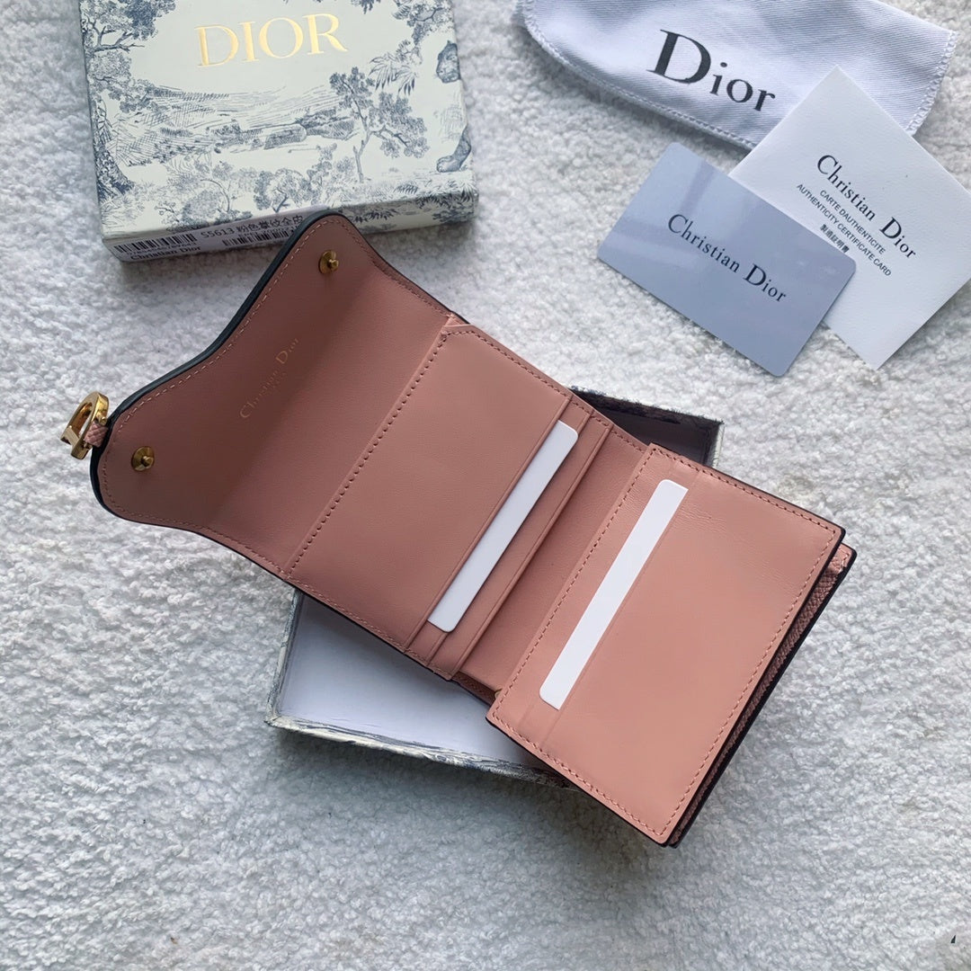 Christian Dior Saddle Lotus Pink Wallet 11cm