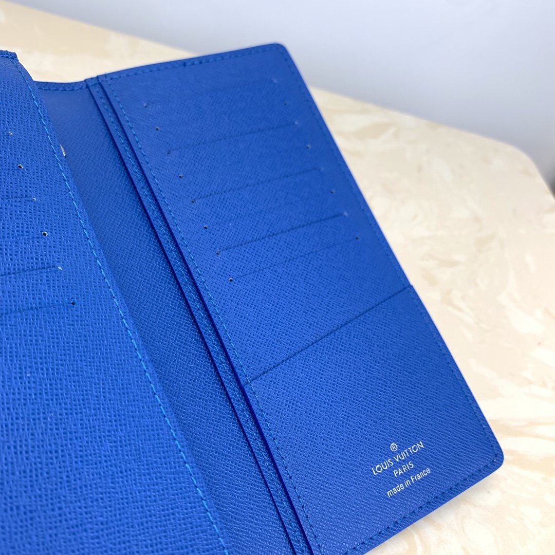 Louis Vuitton Monogram Brazza Wallet 19cm Blue
