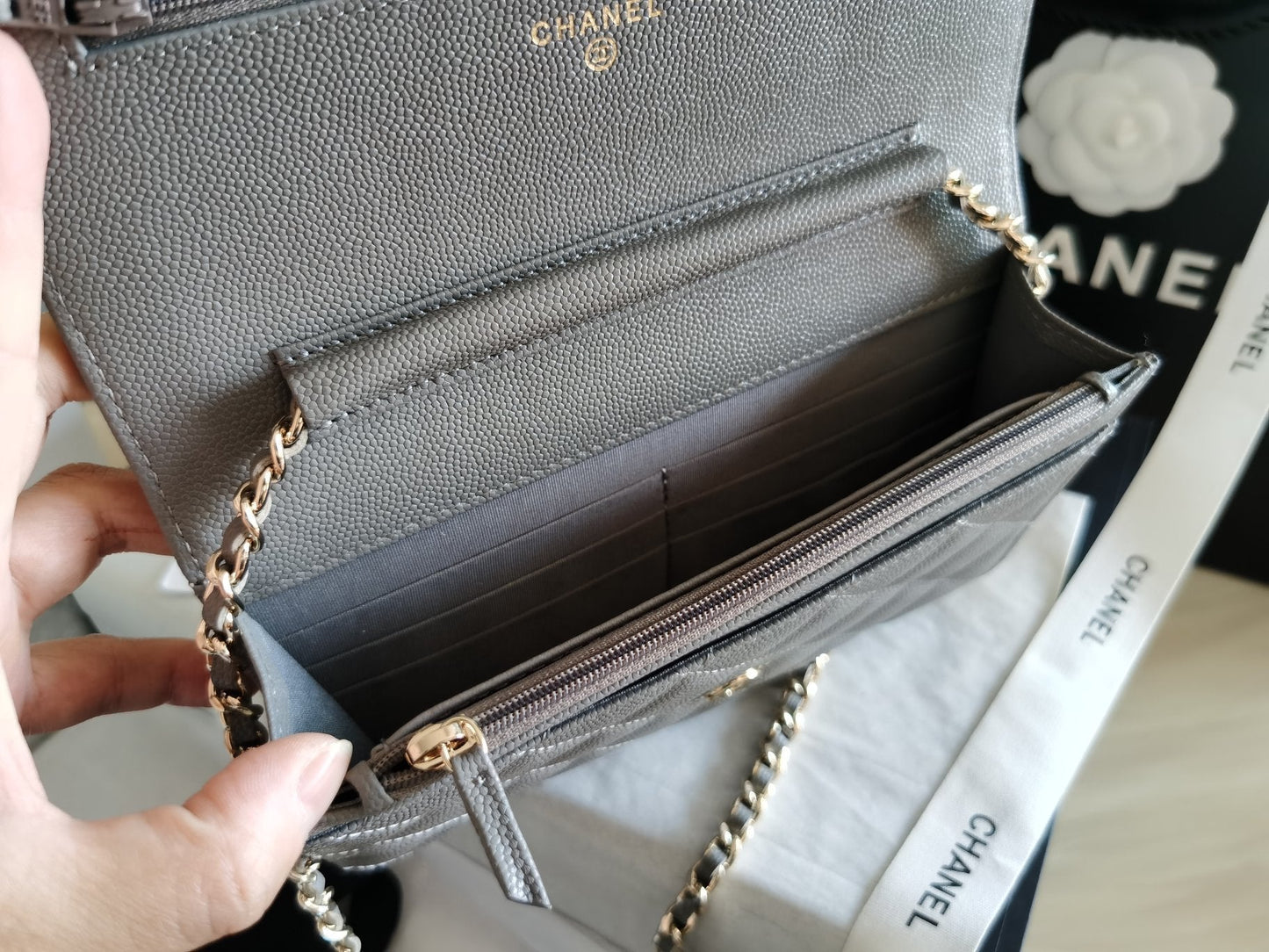 Chanel Mini Flapbag 19cm Grey