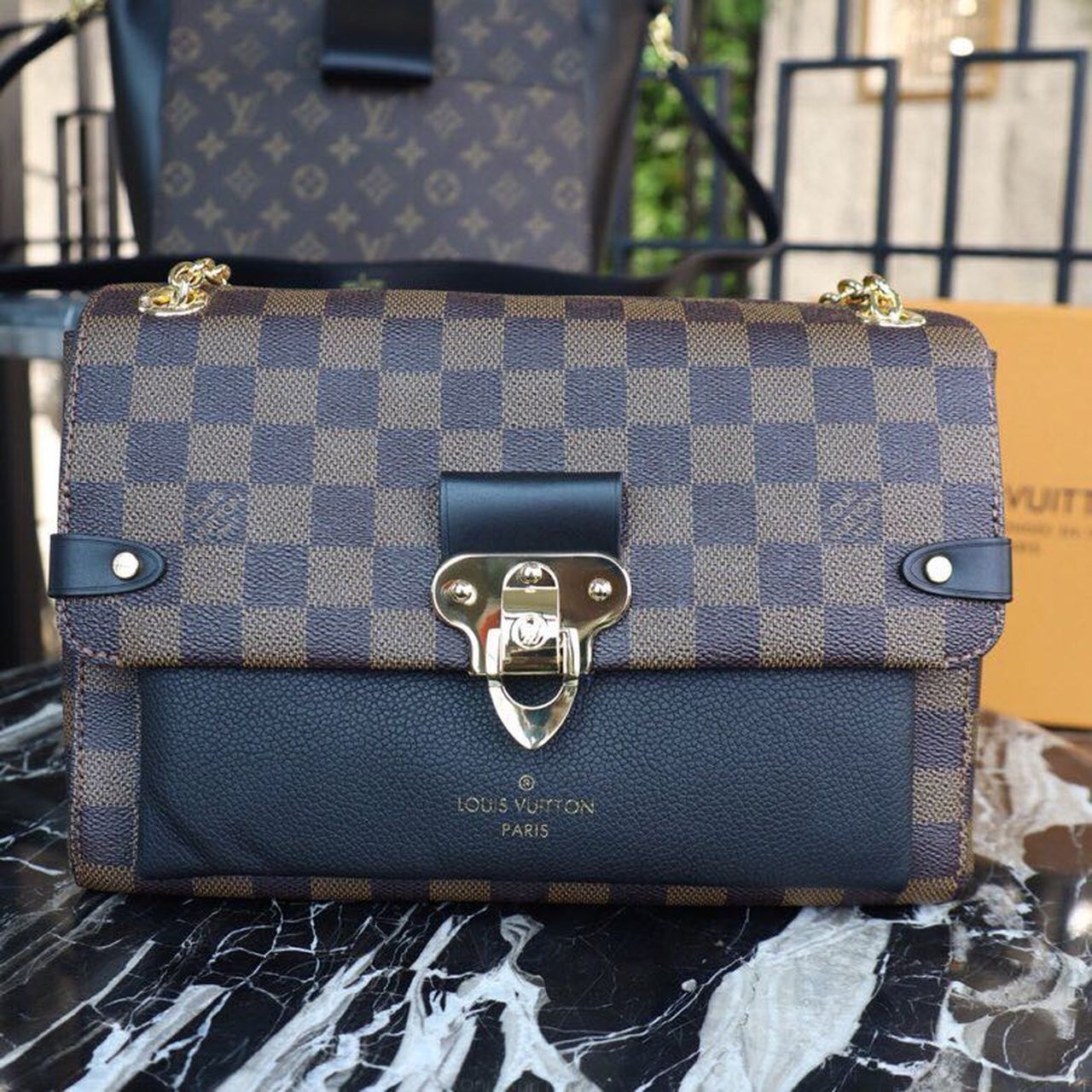 Louis Vuitton Vavin PM Bag 25cm Damier Ebene Canvas Spring/Summer Collection N40108, Noir