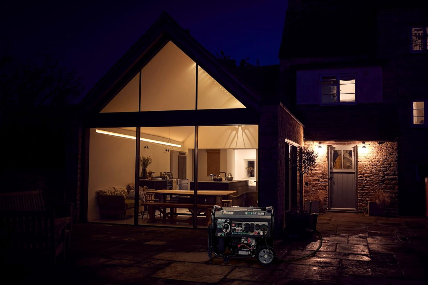 Pulsar GD10KBN 10500W Dual Fuel Home Backup Portable Inverter Generator with Wheel Kit and Electric Start RV Ready