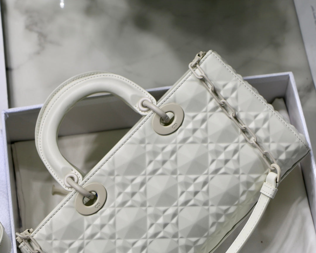 Christian Dior Lady D-Joy Bag 26cm White