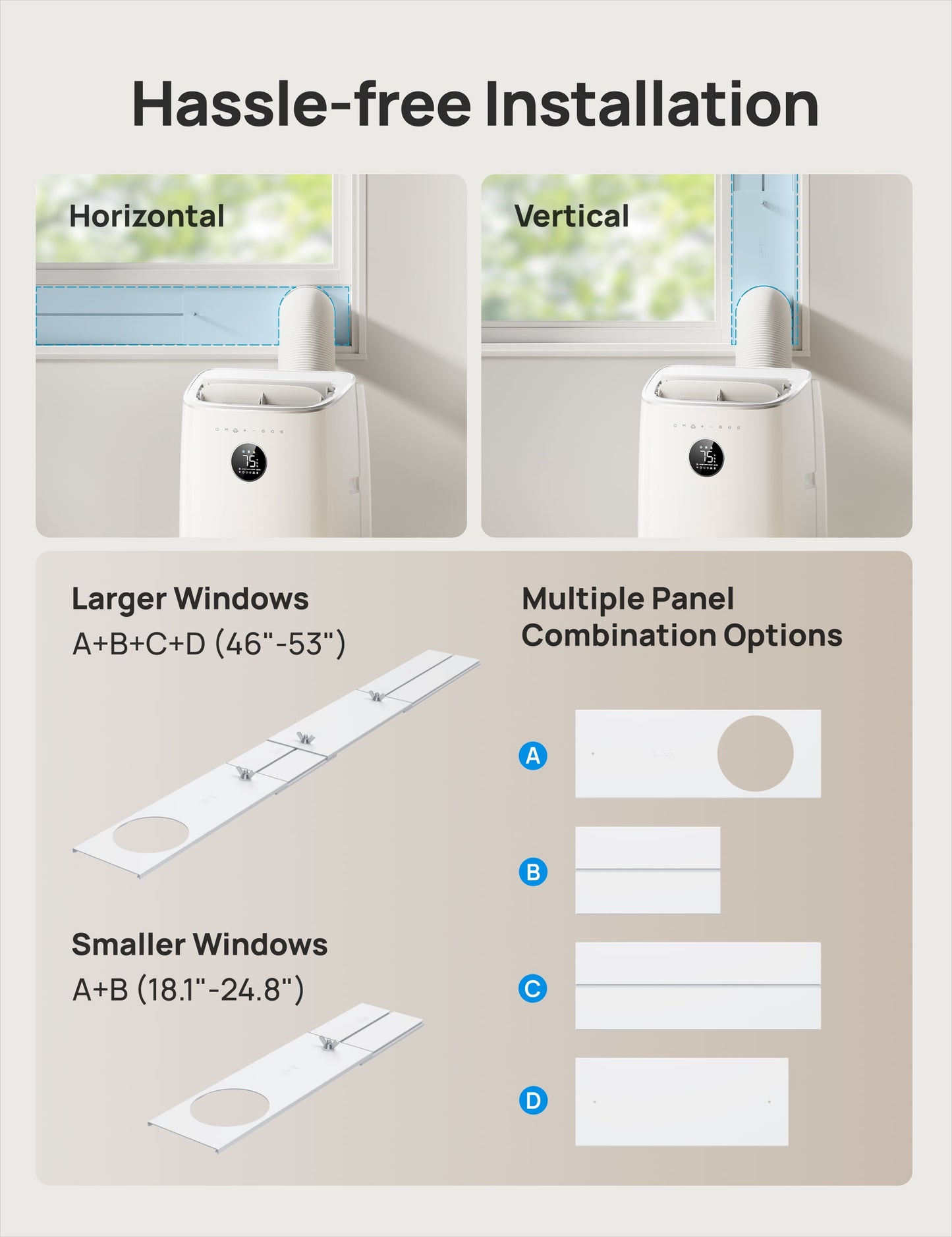 DREO Portable Air Conditioner 8000 BTU ASHRAE (5000 BTU DOE), Drainage-free Cooling, 45dB Quiet Smart Standing AC for Room, APP/Voice/Remote, 24H Timer with Fan/Dehumidifier, Covers up to 150 sq. ft