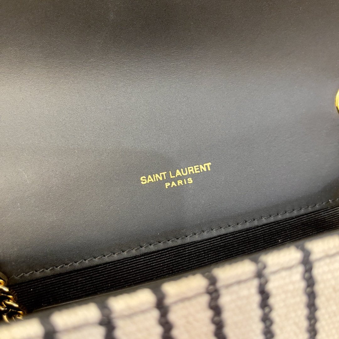 Saint Laurent Kate Small Chain Bag In Canvas For Women 20cm YSL 469390FAACG9583