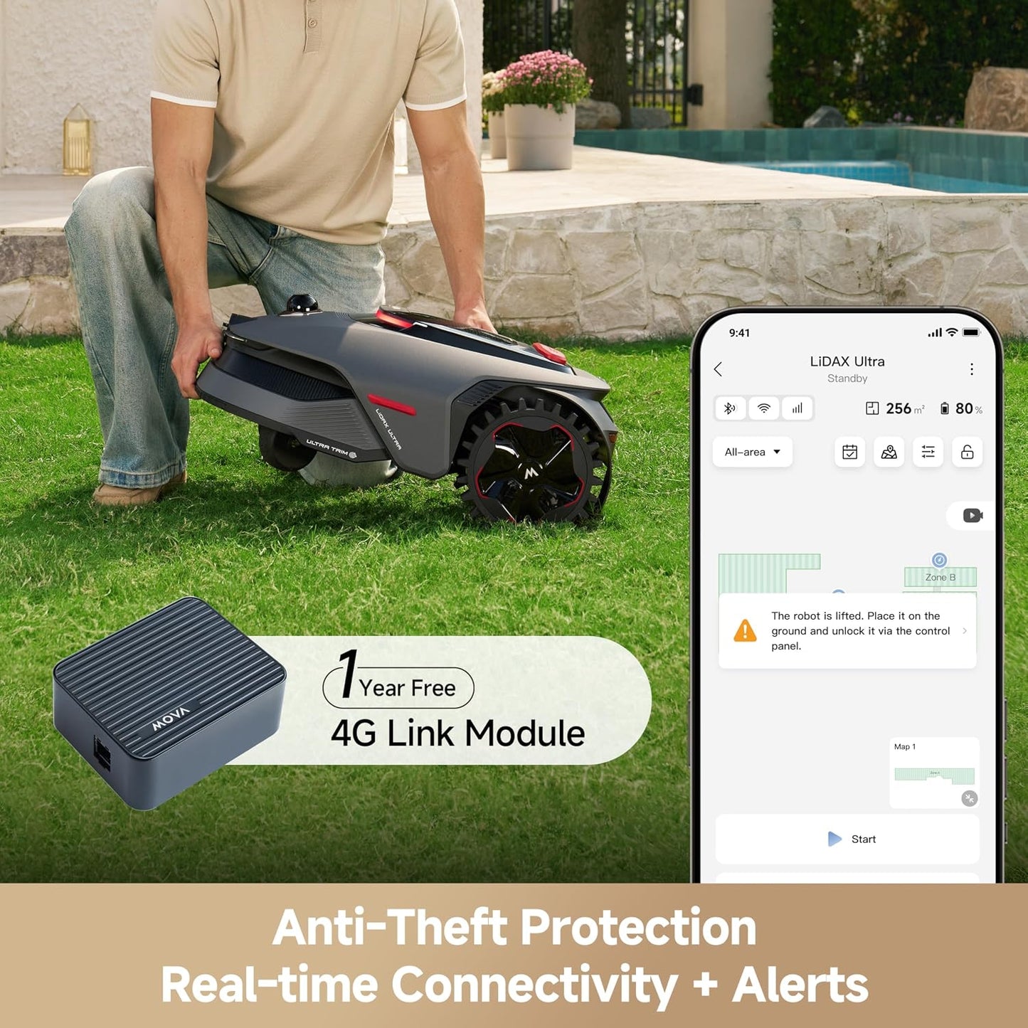 MOVA LiDAX Ultra 1000 Robot Lawn Mower with Garage
