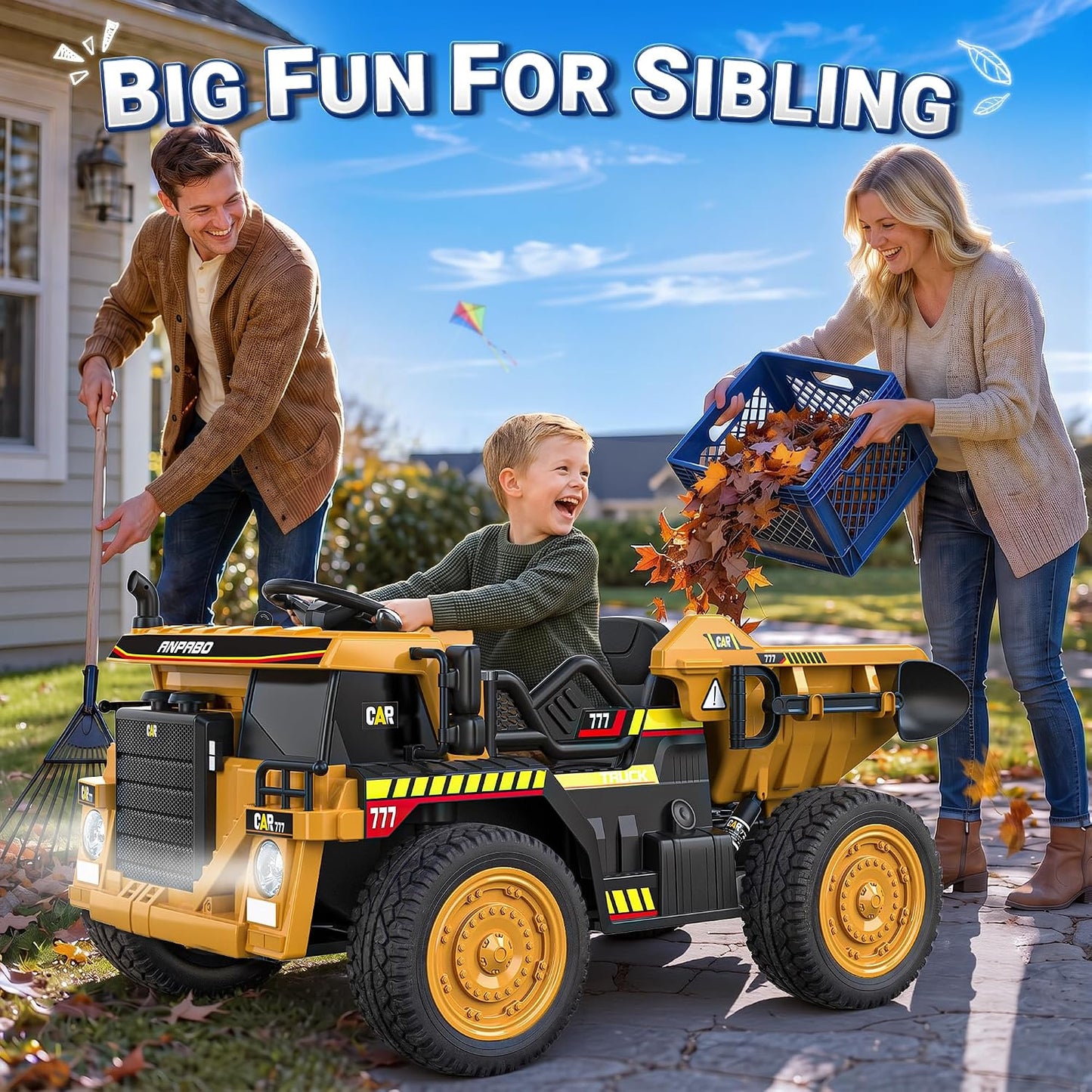 ANPABO 24V 2-Seater Kids Ride-On Dump Truck with Remote