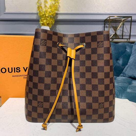 Louis Vuitton Néo Noé BB Bucket Bag 26cm Damier Ebene Canvas Spring/Summer Collection N40213, Safran