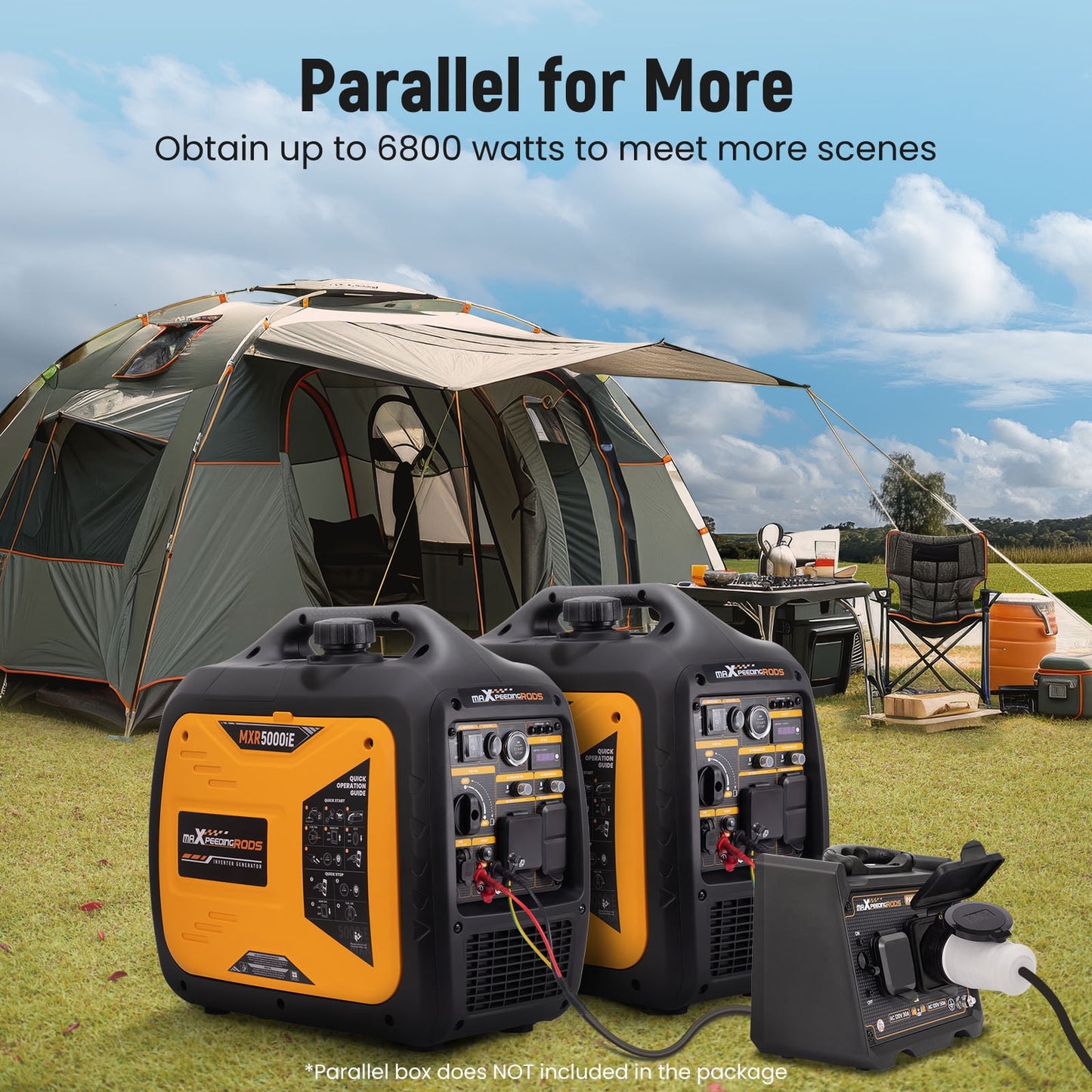 MaXpeedingrods 5000 Watt Inverter Generator, Gas Powered, Electric and Remote Start, EPA Compliant for Outdoor Camping, Travel and Family Power Failure