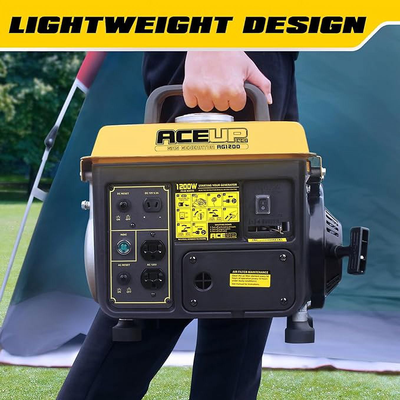 Aceup Energy 1,200W Gas-Powered Generator, Portable Generator Camping Ultralight, EPA & CARB Compliant