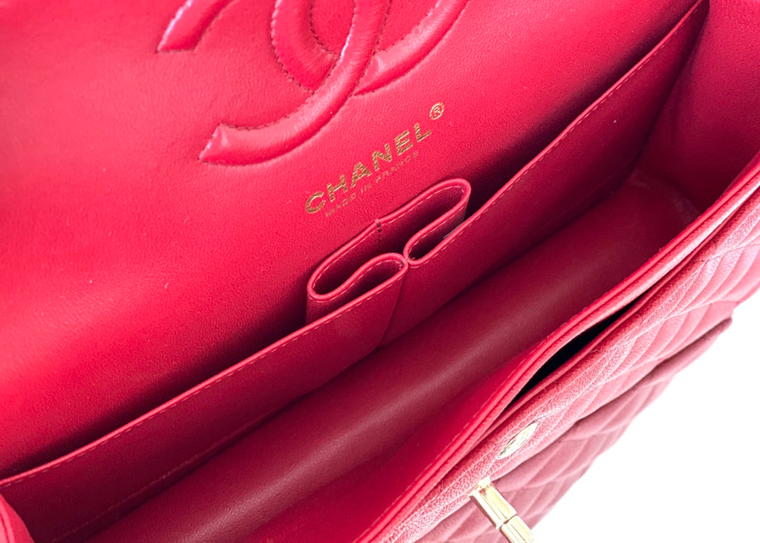Chanel Classic Flapbag Gold Hardware 26cm Red
