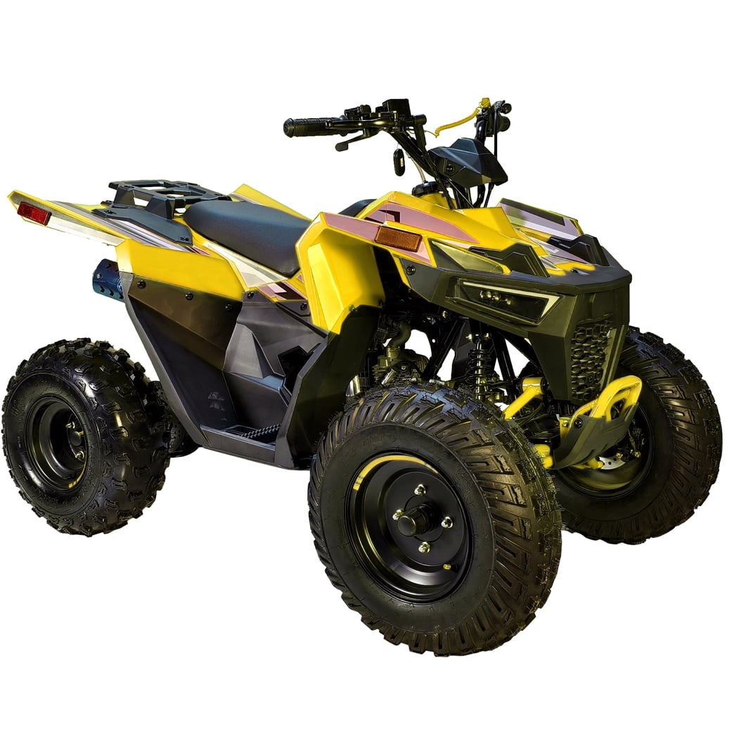 HHH 125cc ATV Quad 125cc ATV with Reverse, LED Lights, Big Wide Tires 4 Wheeler-Black