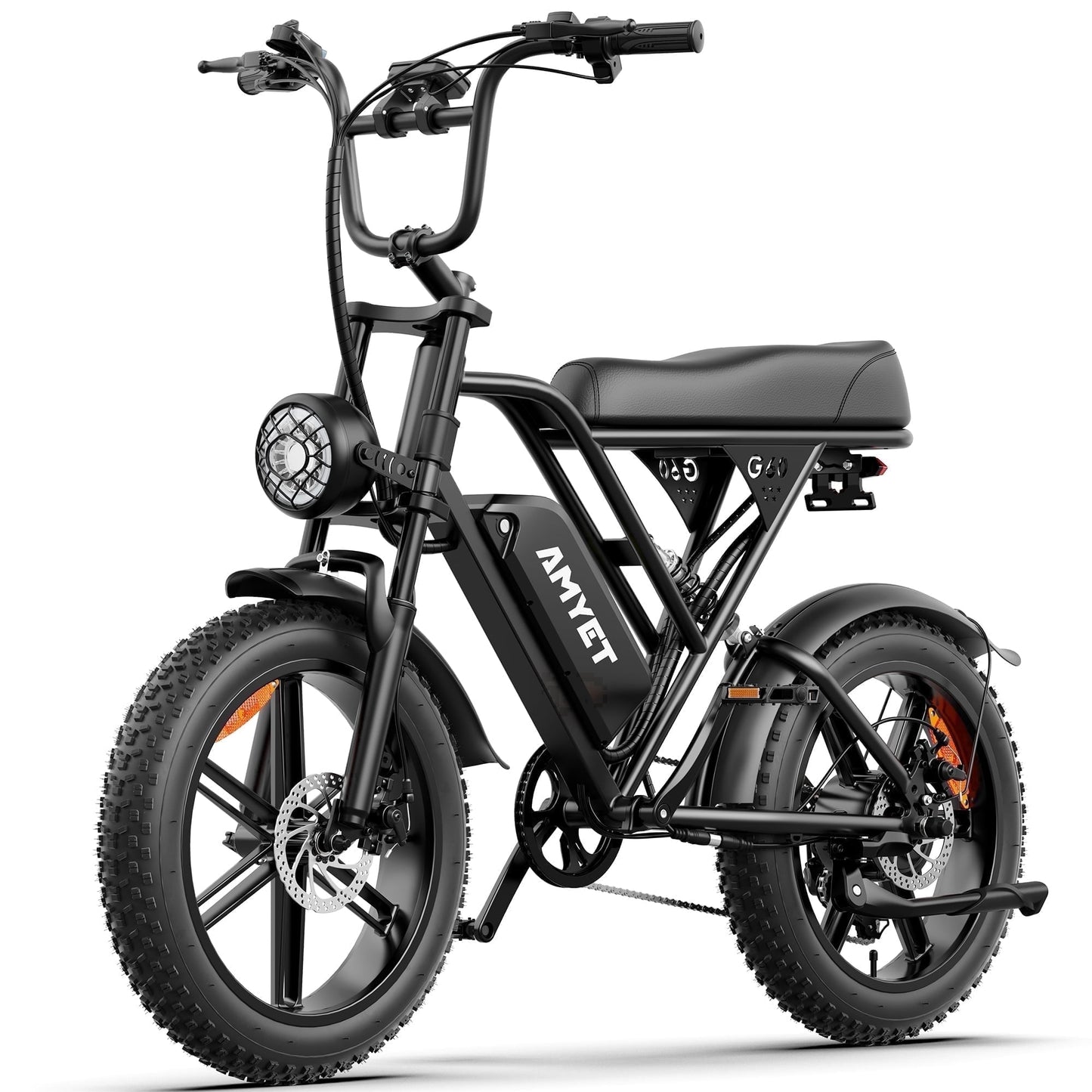 AMYET G60 Electric Bike for Adults, Peak 1500W Ebike 48V 20Ah, 20"x4" Fat Tire E Mountain Bike, UL2849