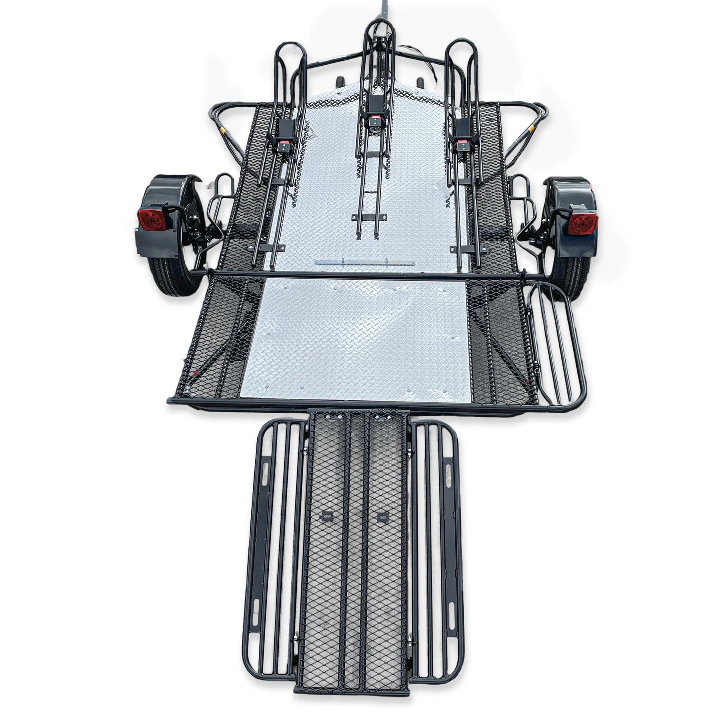 Heavy-Duty 3-Rail Motorcycle Trailer – Secure Bike Transport Hauler