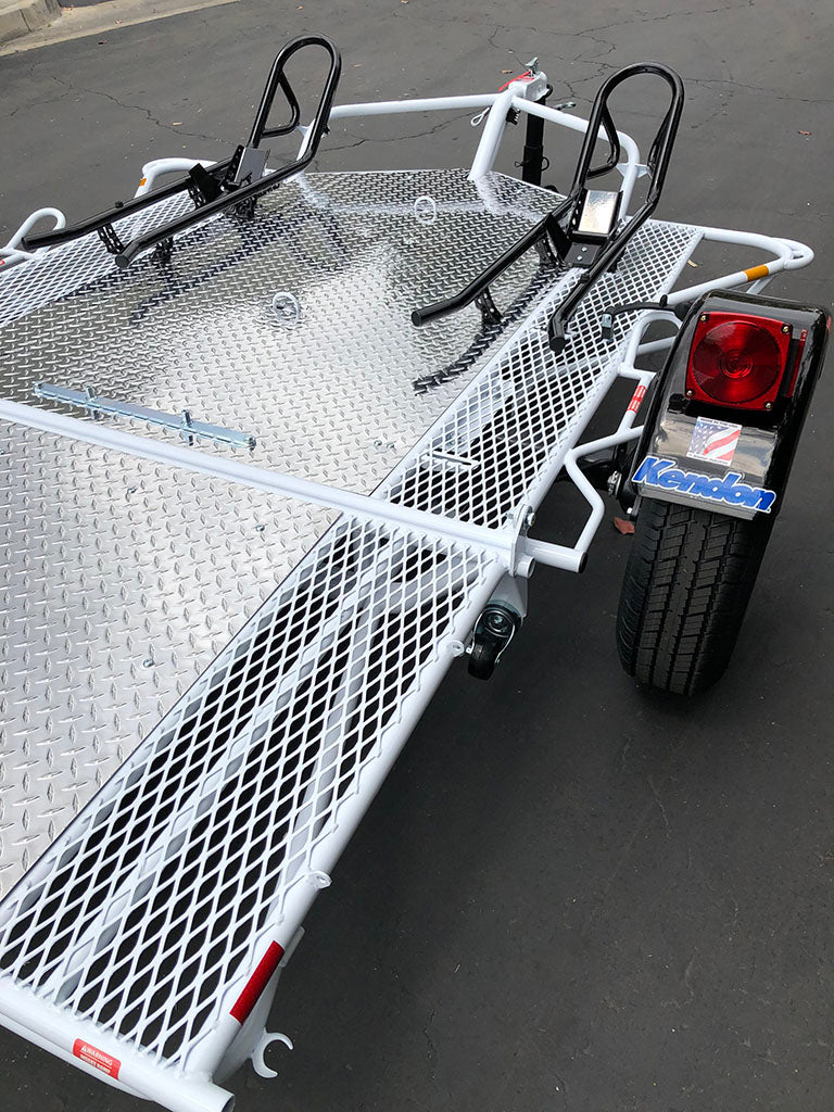 Dual Ride-Up SRL Folding Motorcycle Trailer - Dicounted USED
