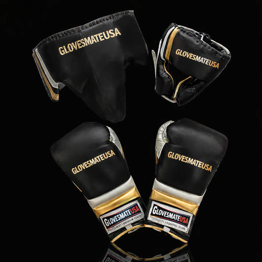 Glovesmate Boxing Set | Black/Gold/White