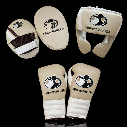 Glovesmateusa Boxing Set | Beige/Brown/White