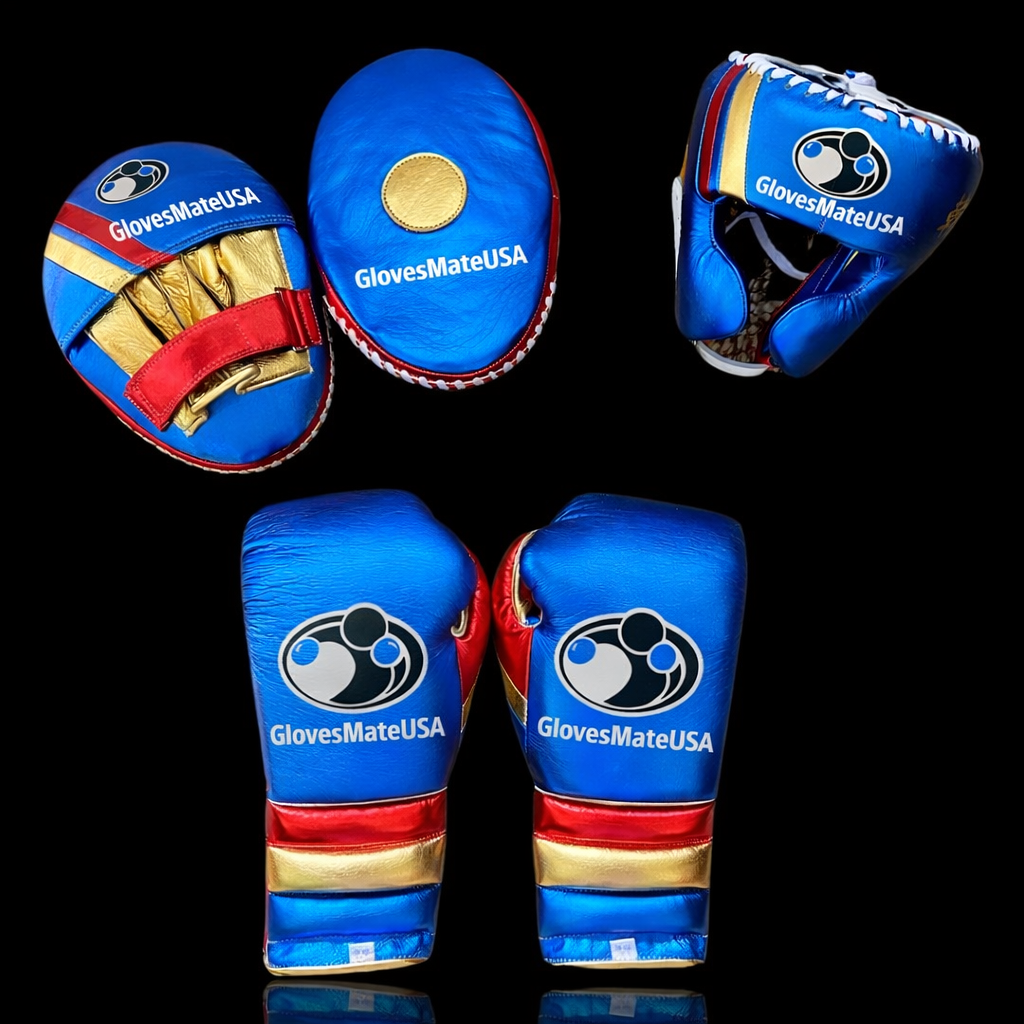 Glovesmateusa Boxing Set | Blue/Red/Gold