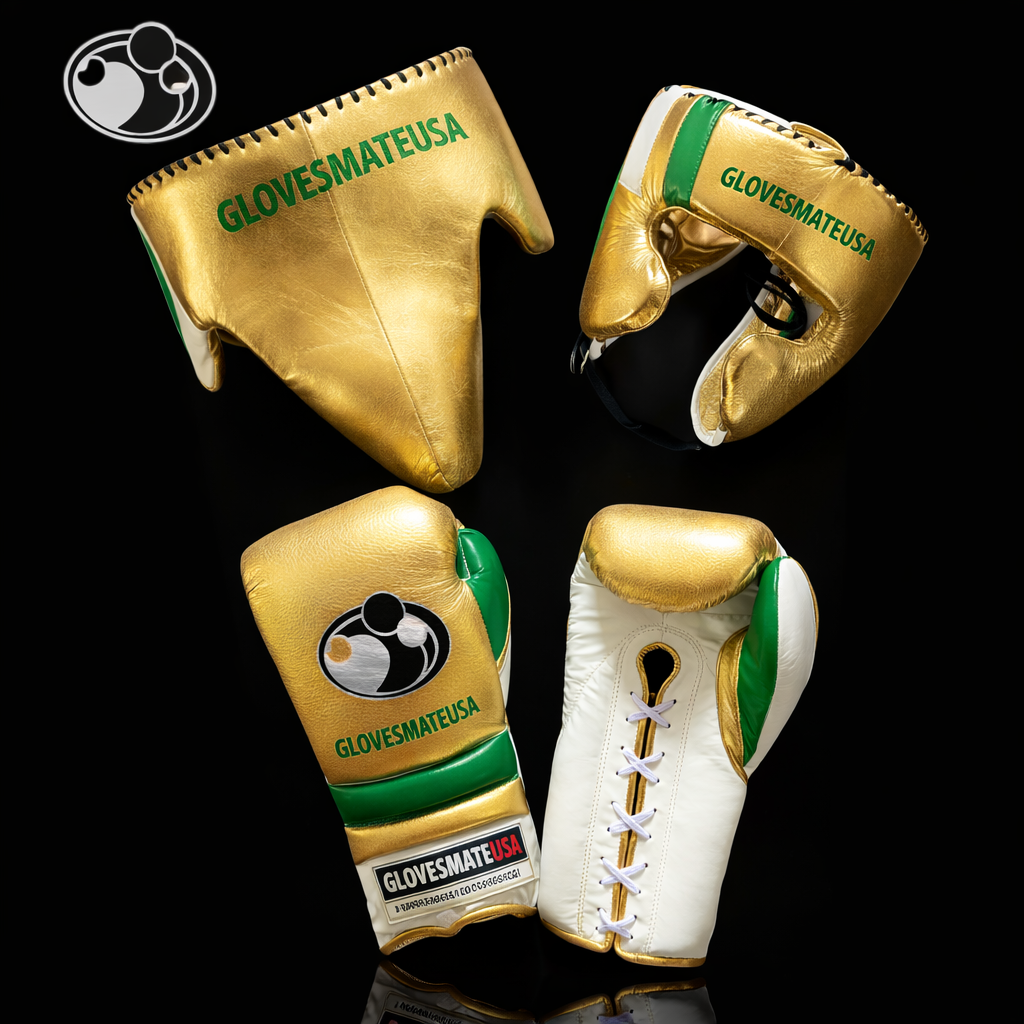 Glovesmateusa Boxing Set | Gold/White/Green