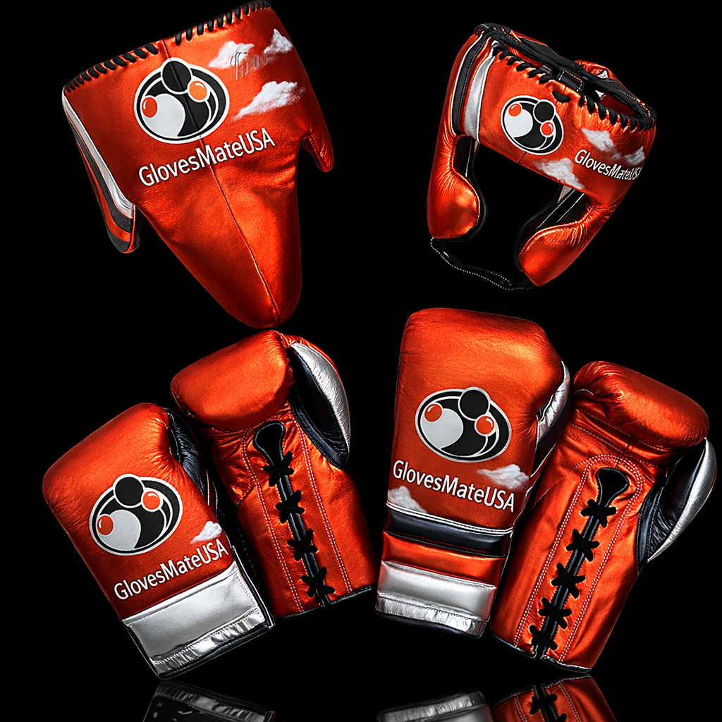Glovesmateusa Boxing Set | Orange/Grey/Silver