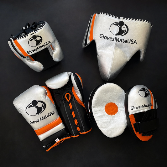Glovesmateusa Boxing Set | Silver/Orange/Black