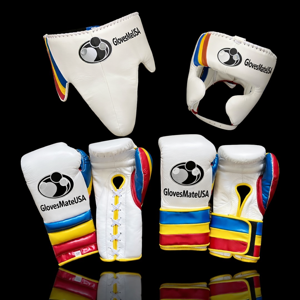 Glovesmateusa Boxing Set | White/Blue/Yellow/Red