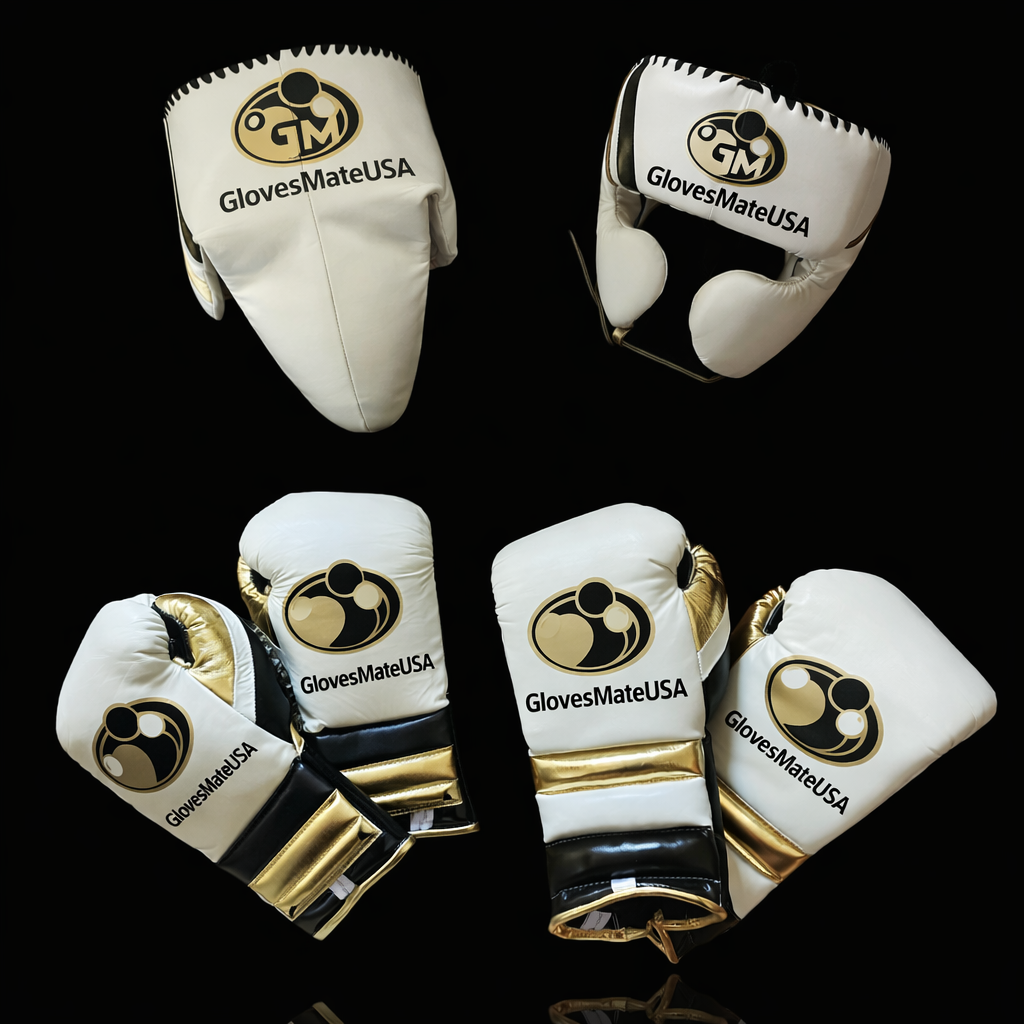 Glovesmateusa Boxing Set | White/Gold/Black