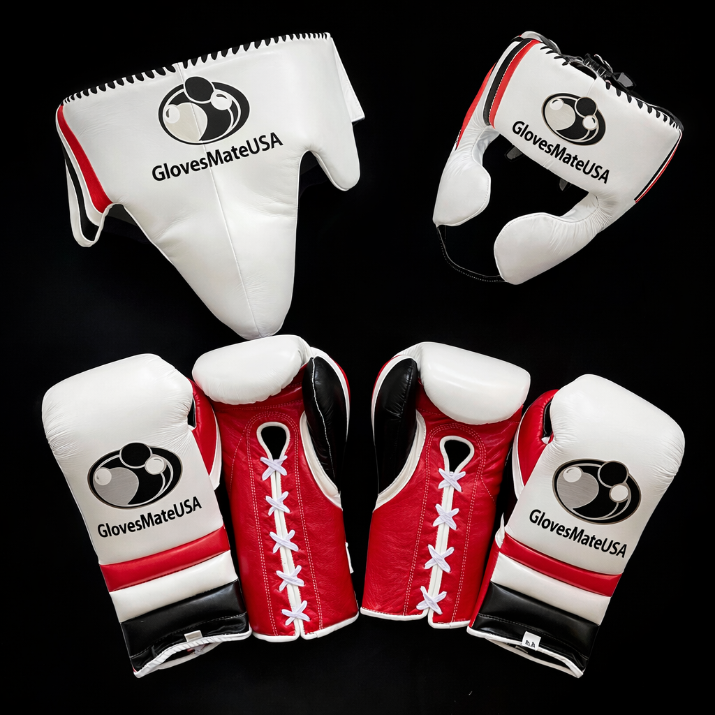 Glovesmateusa Boxing Set | White/Red/Black