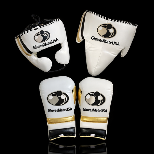 Glovesmateusa Boxing Set | White/Red/Gold