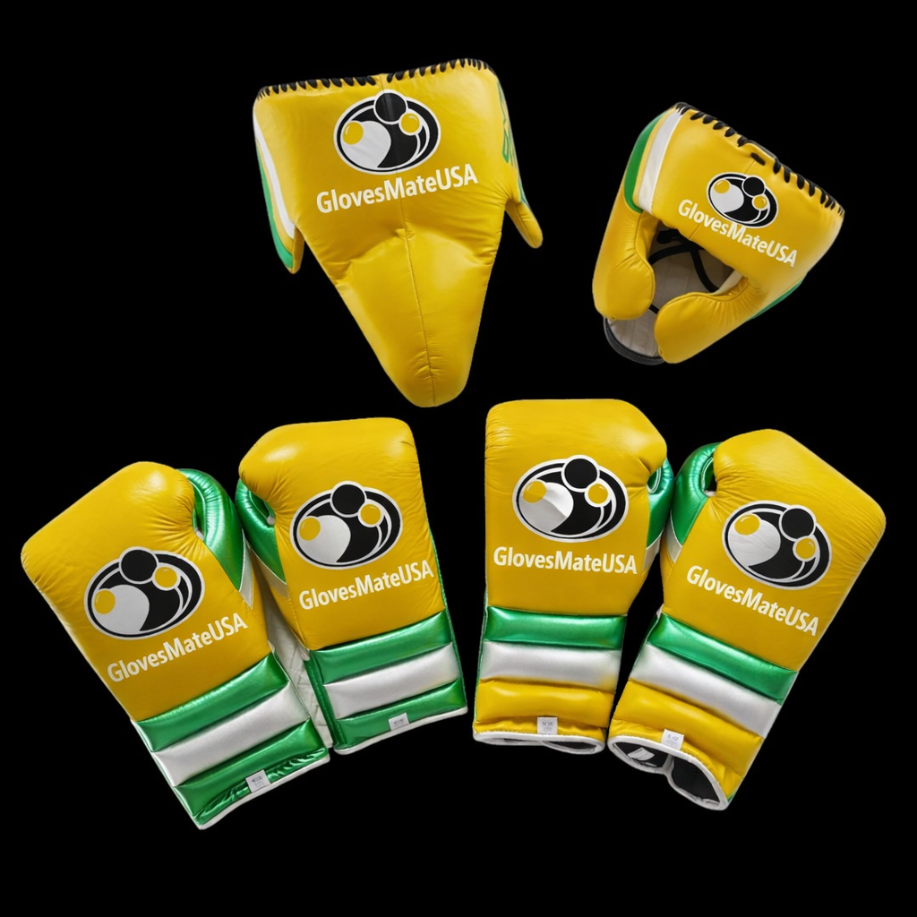 Glovesmateusa Boxing Set | Yellow/Green/Silver
