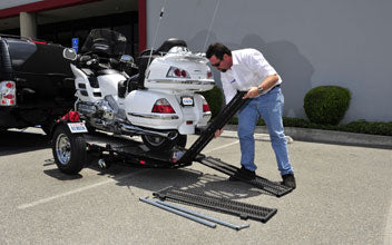 Single Ride-Up SRL Stand-Up Motorcycle Trailer