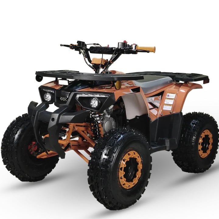 HHH Brand New 125cc ATV with Automatic Transmission w/Reverse, LED Headlights, Electric Start, Big 19"/18" Tires-Orange