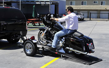 Single Ride-Up SRL Stand-Up Motorcycle Trailer
