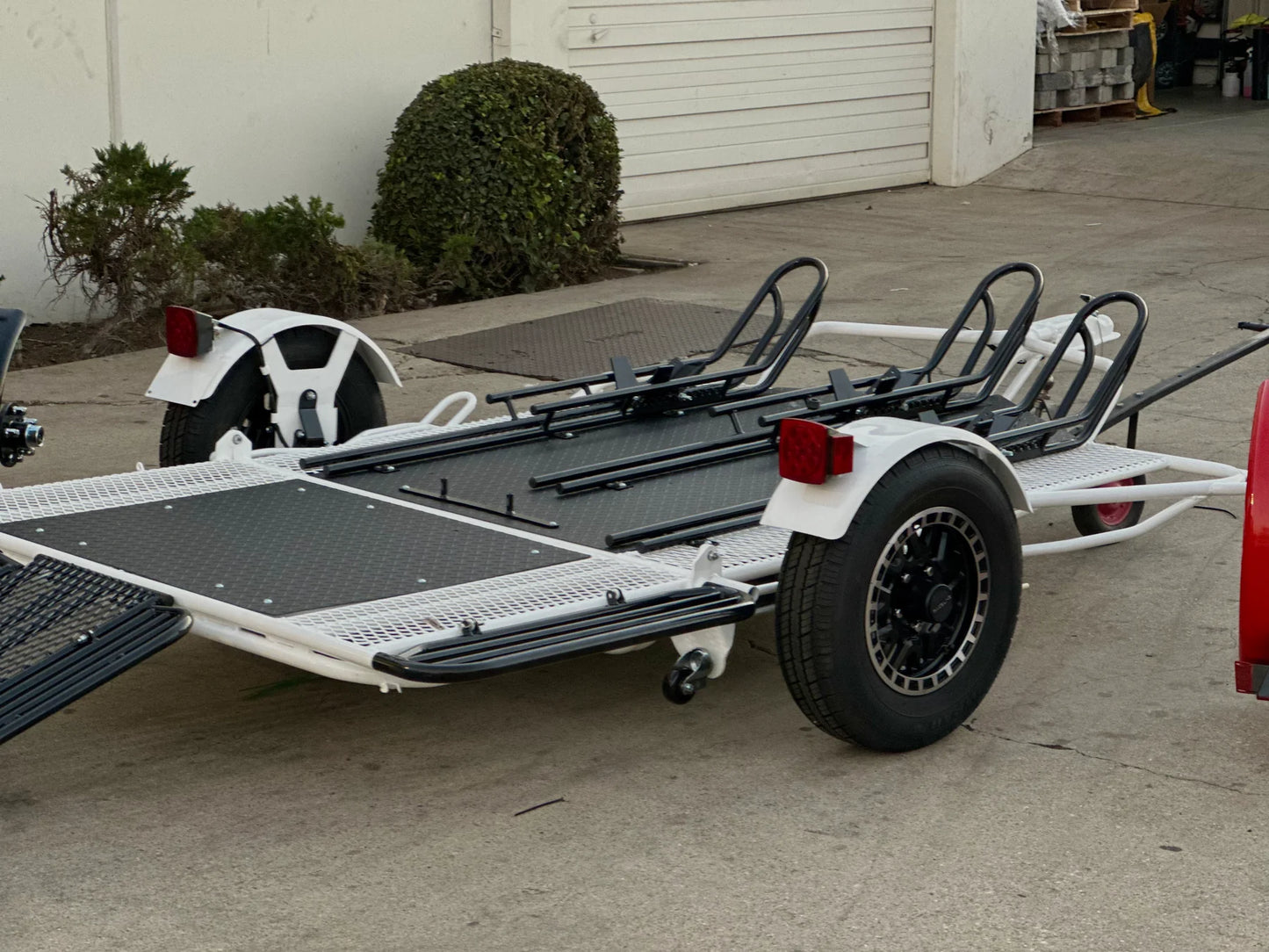 Heavy-Duty 3-Rail Motorcycle Trailer – Secure Bike Transport Hauler