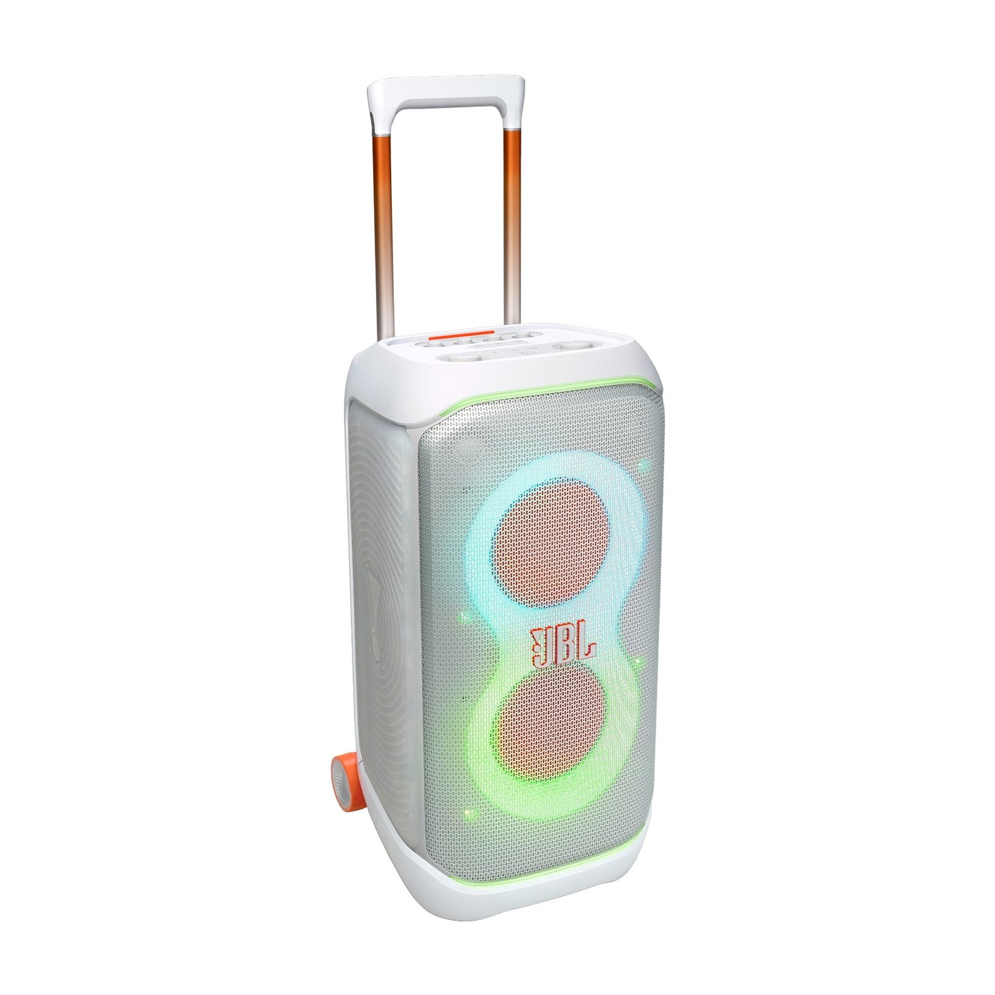 JBL PartyBox Stage 320 Portable Party Speaker with Wheels, White