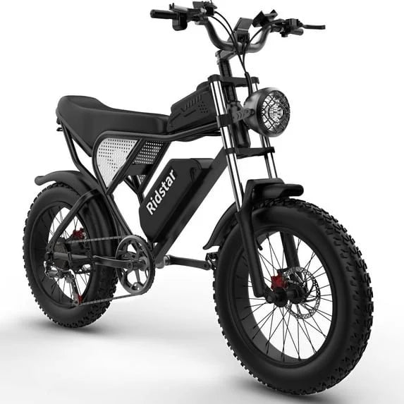 Ridstar Electric Bike 1500W for Adults – 20″ Fat Tires, 48V 20Ah Battery, 7-Speed Mountain eBike