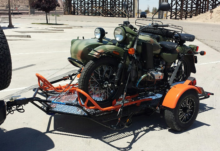 Dual Ride-Up SRL Folding Motorcycle Trailer - Dicounted USED