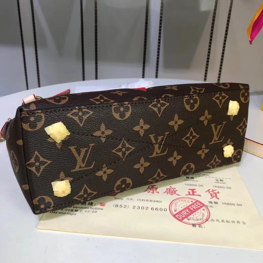 Louis Vuitton V Tote BB Bag 20cm Monogram Canvas Spring/Summer Collection M43966 Cerise