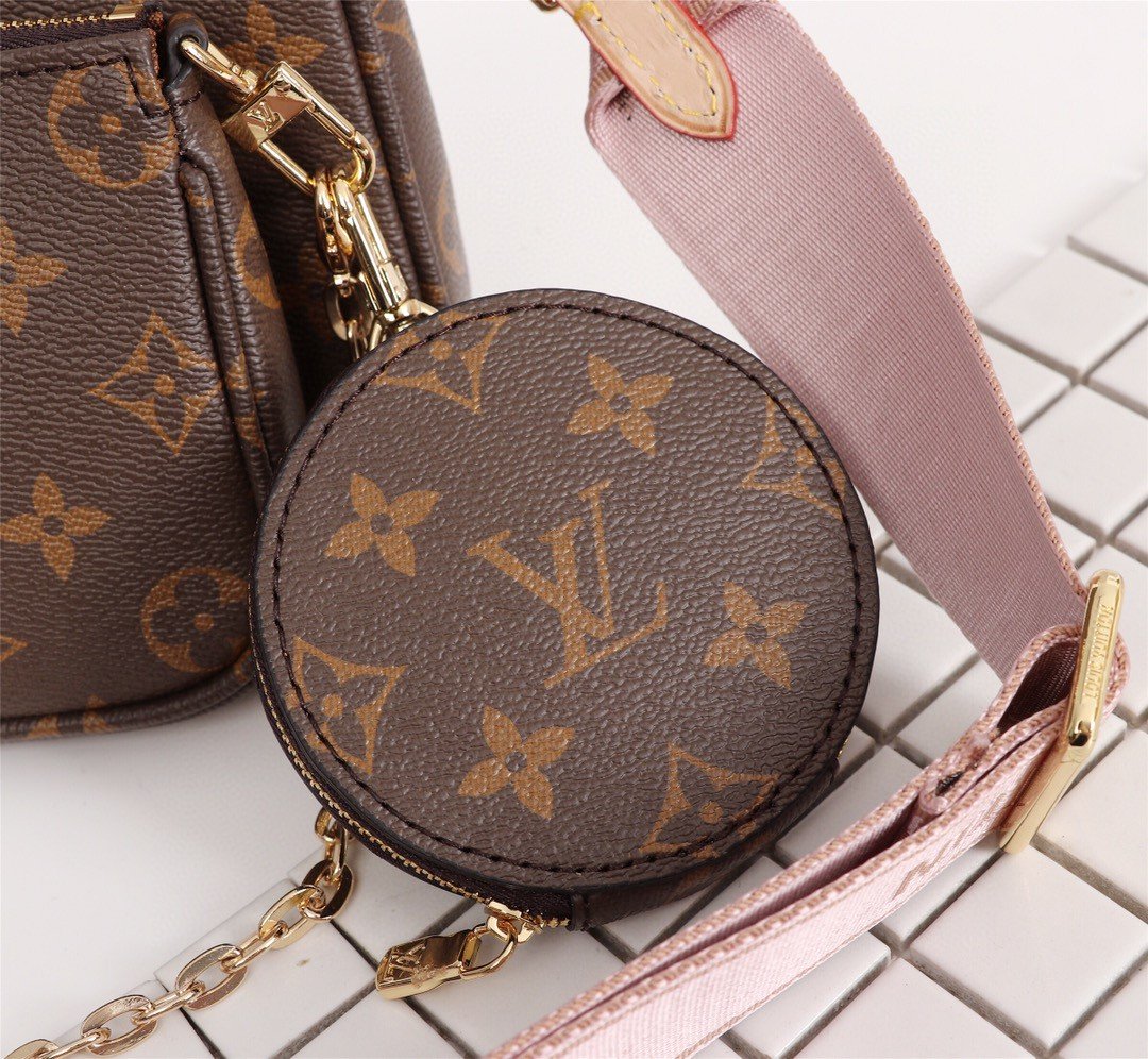Louis Vuitton Multi Pochette Accessoires Monogram Canvas Fall/Winter Collection M44840 Rose Clair