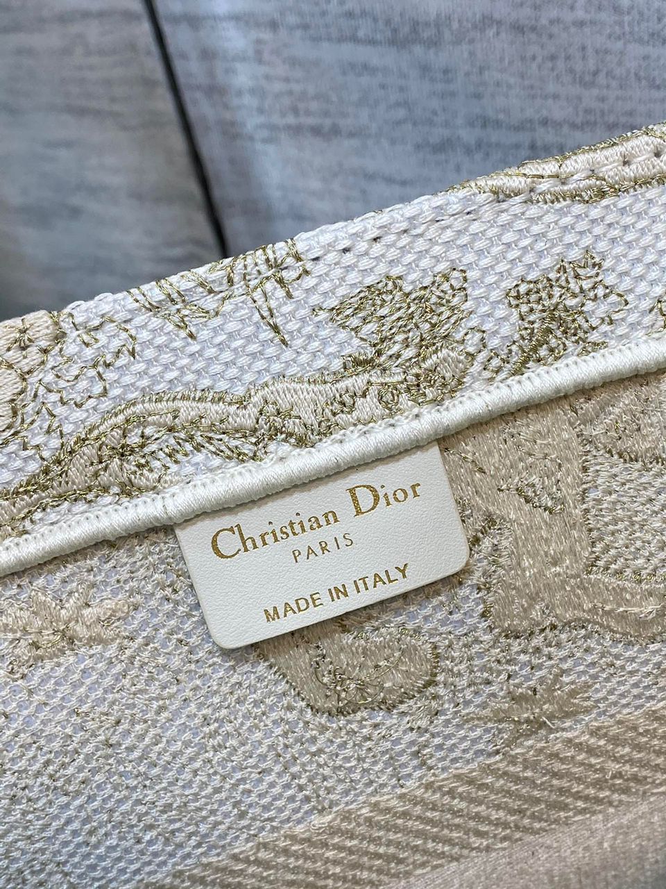 Christina Dior Medium Book Tote Bag 36cm Beige
