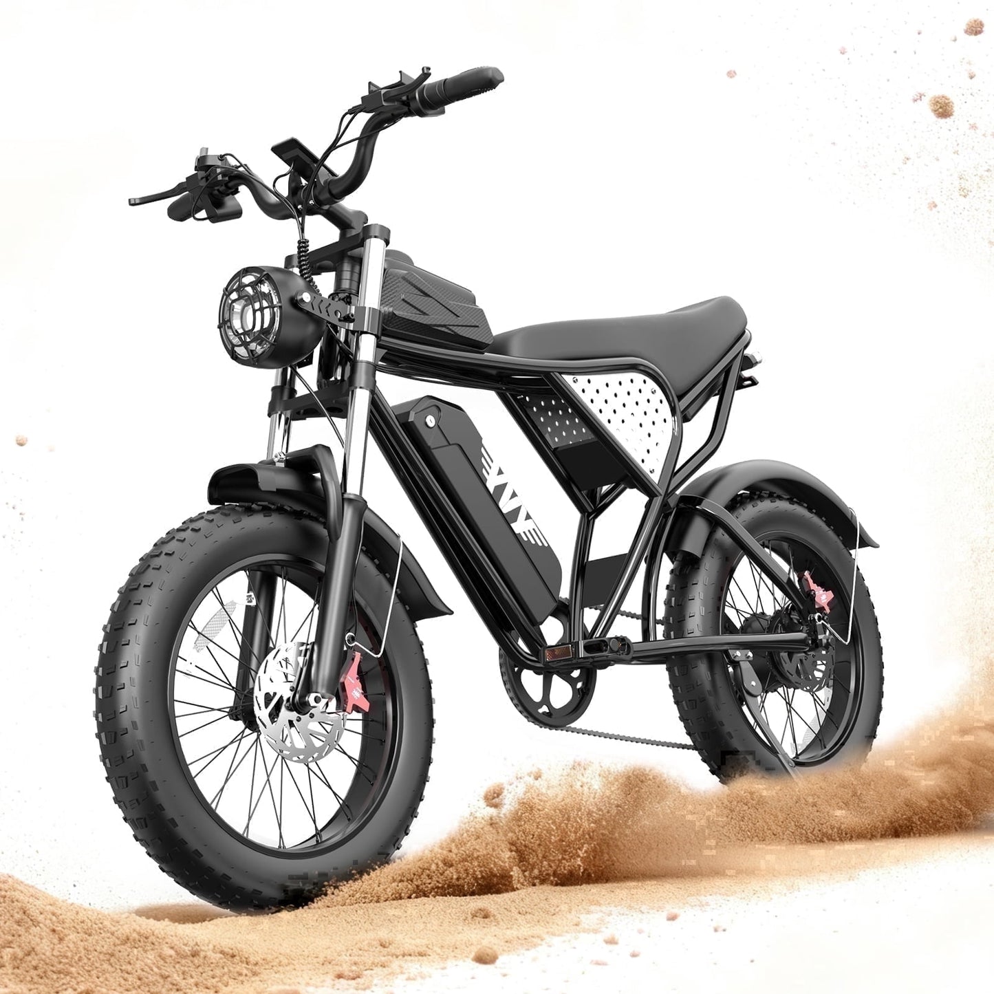 YVY Electric Bike for Adults,Peak 1500W 48V 20AH,Max 80 Miles E-Mountain Bike, 20'' Fat Tire Full Suspension Electric Bicycle